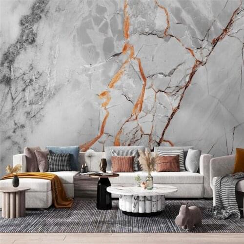 Beibehang custom Modern minimalist light luxury shimmering gold abstract landscape marble wallpaper TV background wall stickers