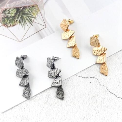 Bohemian Irregular Geometric Pendant Earrings Rhombus Triangle Wave Creative Earrings Female Fashion Charm Punk Jewelry