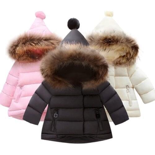 Baby Girls jackets Fur collar Thickened Clothing cotton Infant Coats Winter Warm Kids Jacket For Girls Toddler Christmas coat