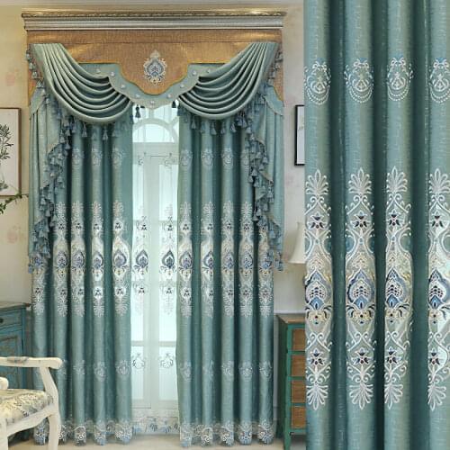 Jane European embroidered window curtains Tulle in kitchen set living room bedroom balcony luxury blackout door backdrop