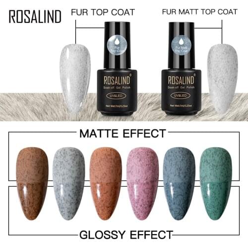 ROSALIND Matt Top Gel Polish All For Manicure Fur Top Effect Gel Nail Polish Varnishes Hybrid Gel Need Base Primer