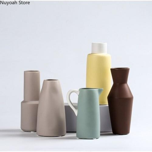 Geometric Ceramic Vase Creative Modern Hydroponic Flower Arrangement Small Vase Desktop Decoration Living Room Decoration Vase