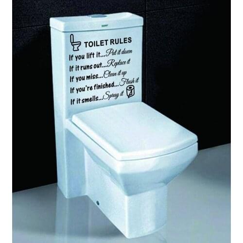 Hot Sale Toilet Rules Bathroom Wall Sticker Home DecorationRemovable Art Decals DIY Home Decor