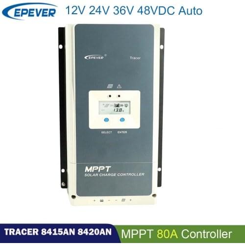 EPever MPPT 80A Soar Charge Controller 12V24V36V48V Regulator LCD Display Max 150V 200V PV input with Hybrid Power Syste