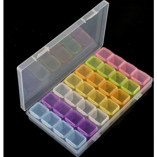 28 Slots Diamond Embroidery Box Diamond Painting Cross Stitch Tools Accessory boxes Case Useful Storage Boxes