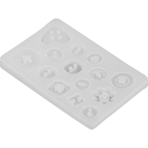 Crystal 2/4 Holes Button Epoxy Mold Transparent Silicone Mold DIY Cake Decor