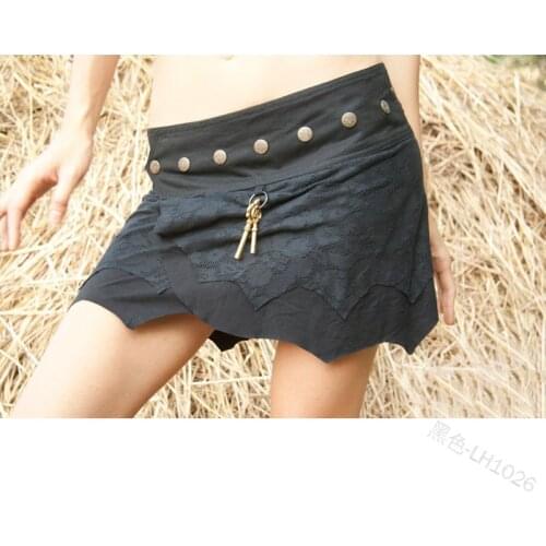 Boho Mini Layer Skirt Wrap Around Women Sexy Low Waist Pixie Elf Costume Festival Gypsy Crochet Hippie Outfit For Girl Plus Size