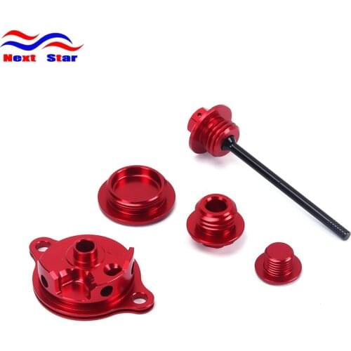 Motorcycle Motocross Oil Filter Cover Timing Screw Oil Dipstick For HONDA CRF450X CRF 450X 05-16 CRF250R CRF 250R 2010-2016