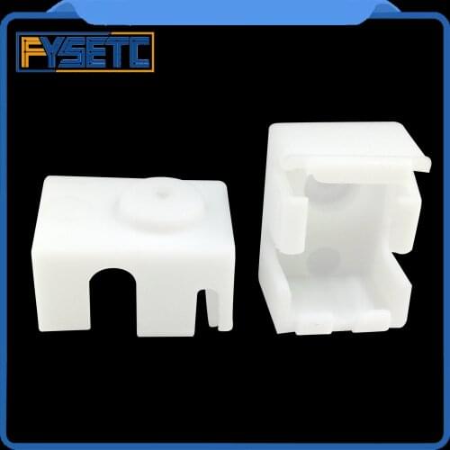 10pcs Updating PT100 Block Silicone White Sock Kit For DIY V6 Hotend Prusa 3D Printer Heated Block Fast Shipping