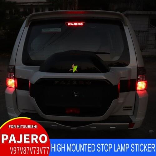 For Mitsubishi Pajero V97 V87 V73 V77 12-18Carbon Fiber Sticker Car High mounted stop lamp sticker Car Accessories
