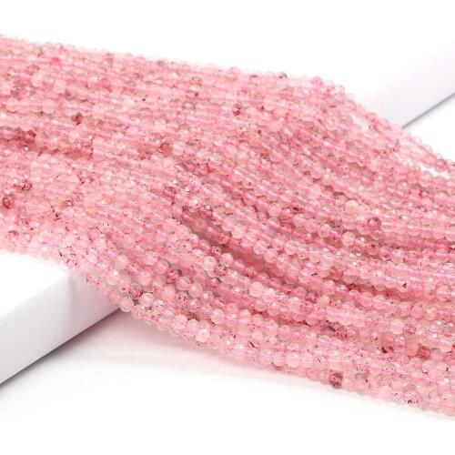Small Beads Natural Stone Beads Strawberry Quartz 2 3mm Section Loose Beads for Jewelry Making Necklace DIY Bracelet Accessories