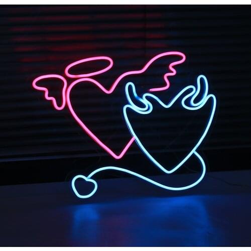 Custom neon sign light Angels and Demons Sign For Birthday Gifting Wall Bar Restaurant Wedding Decoration