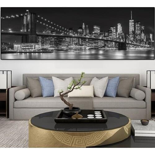 Night View of Brooklyn Bridge Landscape Diamond Painting Cross Stitch 5D Diamond Embroidery Modern gift diamond Mosaic A1788