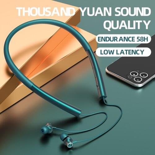 2021 New Ultra Long Standby Sports Neck Wireless Bluetooth Headset Android Apple Mobile Phone universal