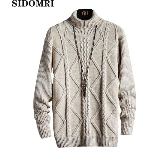 New Autumn Winter Thick Sweater Men Turtleneck Slim Fit Knitting Mens Warm Christmas Sweaters And Top Quality Pullover Men