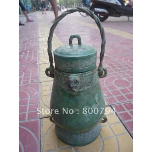 Very rare Han Dynasty (178-221 )Bronze vase,free shipping