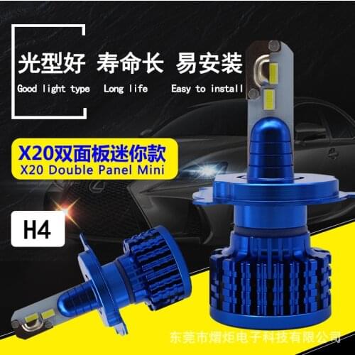 Manufacturer wholesale X20 automobile LED headlight CSP high and low beam bulb H4 lamp refitting cross border