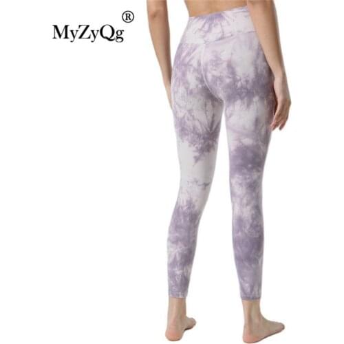 Autumn Winter Double-sided Brushed Tie Dye Women Yoga Pants Running Leggings Fitness Cycling Tight Sportswear Sports Trousers