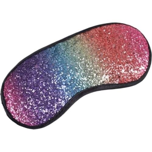 Eyeshade Eye Patch Women Girls Sweet Glitter Sequins Sleeping Eye Mask Gradient Rainbow Blindfold