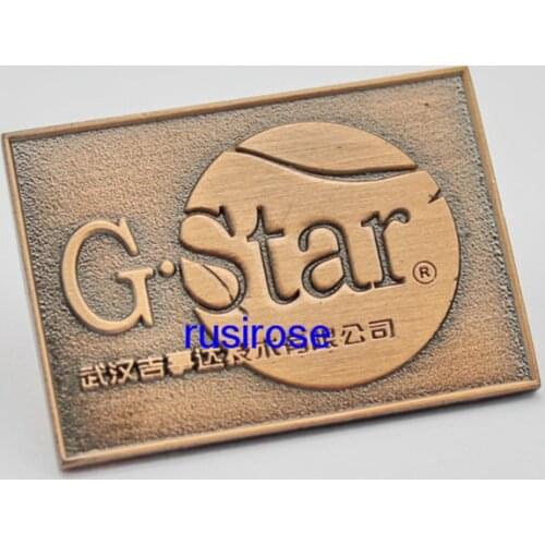 Personalized copper color metal plate customization, metal badge medallion Custom, antique sign badge