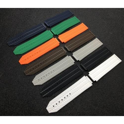 Colorful Silicone Green orange belt For Hublot strap for Big Bang Watchband 25*17mm watch band with stainless buckle free tools