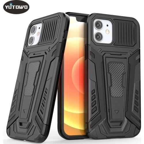 Luxury Shockproof Anti-fall Case For iPhone 12 11 Pro Max XS XR 6 7 8 Plus SE 2020 Invisible Magnetic Bracket Case