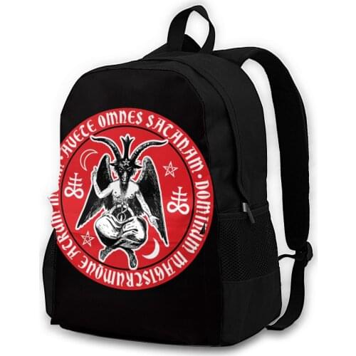 Baphomet Satanic Crosses With Hail Satan Adult backpacks, leisure bags, backpacks, storage bags, men women backpacks