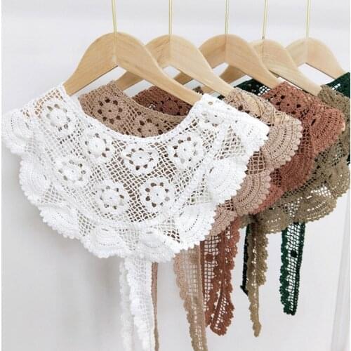 Simple Small Scarf Crochet Shawl Girls Solid Color Triangle Lace Scarf Women Thin Neckerchief Shawl Wraps Handkerchief Bag