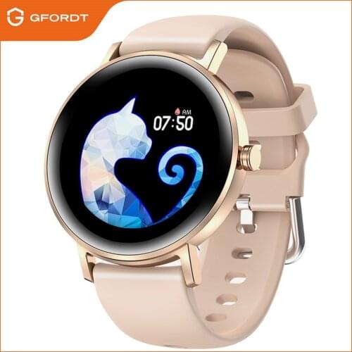 Smart Watch for Women, Heart Rate Monitor Smartwatch for Android and iOS Phones ,Activity Tracker with Full Touch Screen, Pink