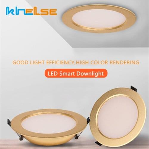 Ultra-thin LED Ceiling Downlight Recessed 5/7W Gold Smart Dimmable Down Light Bathroom Bedroom Living Room Spot Lighting Fixture