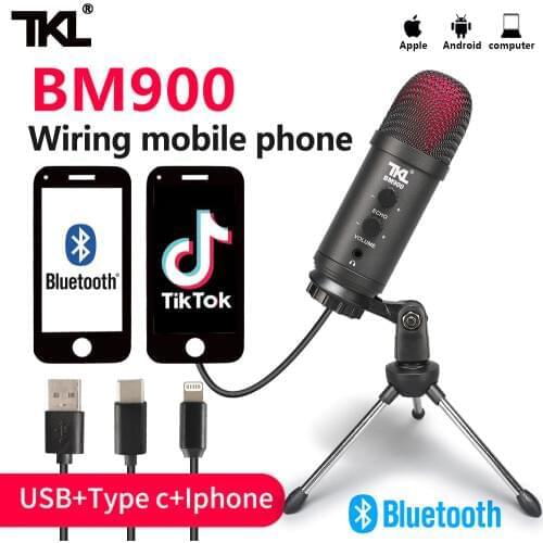 TKL BM900 USB computer microphone Bluetooth recording online mobile live microphone podcast live streaming YouTube PC recording