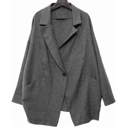 Korean Style Women 's Long - Sleeved Jacket Coat Women' S Casual Autumn Loose Shoulder Jacket