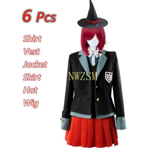 New Danganronpa 3 Yumeno Himiko Cosplay Costume School Girl Uniform Women Outfit Halloween Skirt Suit Jacket Shirt Vest Hat Wig