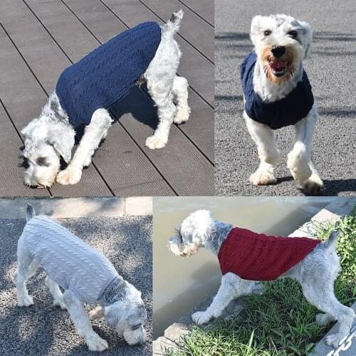 Winter Dog Clothes Sweater For Small Yorkie Pet Clothing Coat Puppy Pet Outfits Dogs Knitting Crochet Cloth одежда для собак мел