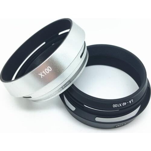 1pcs/lot for fujifilm fuji X70 X100 X100S X100F X100T lens hood Can be used 49mm uv black/silver