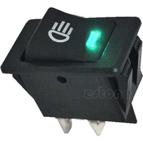 12V Vehicle Car Boat Fog Light LED Rocker Switch Dash Dashboard Green 4 Pin New