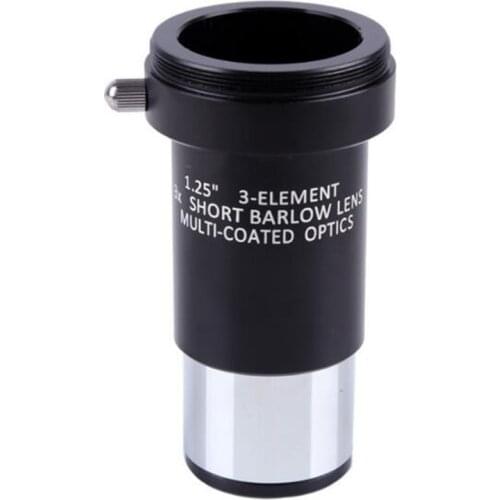 1.25 inch 3-ELEMENT Full Metal 3X Short Barlow Lens M42 Thread Multi-Coated Optics Astronomical Telescope Eyepiece Accessories