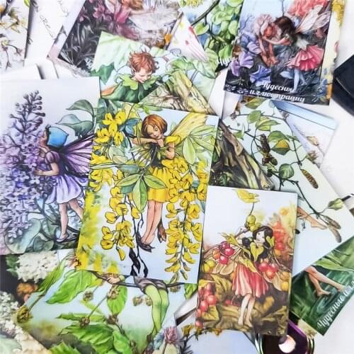 33Pcs/lot Japanese Diary Kawaii Cute Flower and beautiful girl Plant Journal Decor Flake Stickers Scrapbooking Stationery