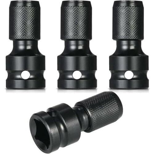 4Pcs Wrench Socket Adapter 1/2inch Square Drive To 1/4inch Hex Shank Ratchet Socket Adapter Impact Tool Driver Converter