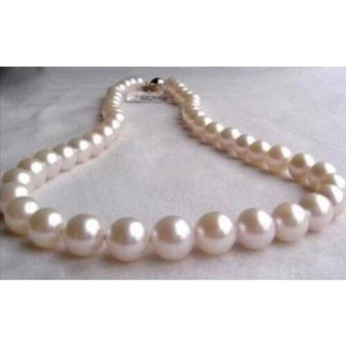 9-10mm natural south sea white round pearl necklace
