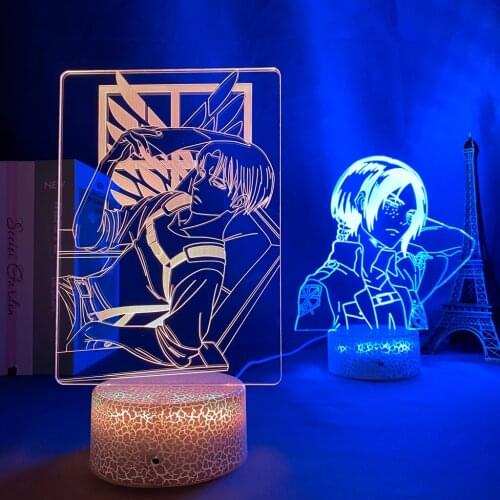 Anime Attack on Titan Levi Ackerman Acrylic 3d Lamp for Home Room Decor Light Child Gift Captain Levi Ackerman LED Night Light