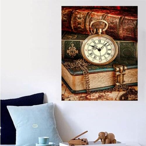 Diamond Embroidery Pocket Watch Hands Nautical Map Diamond Painting 5D Diy Mosaic Full Round Square Drill Home DecorationZP-4648