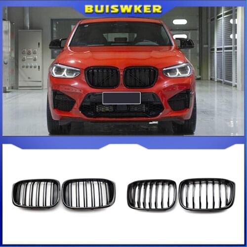 Car Gloss Black Front Hood Kidney Grille Grill For-BMW X3 X4 G01 G02 2018-2020