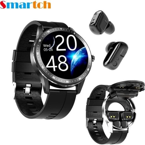 BTX6 TWS Wireless Blue Tooth Headset Smart Watch 2021 Smartwatch ECG Heartrate Monitor Temperature Test IP67 For Apple&Android