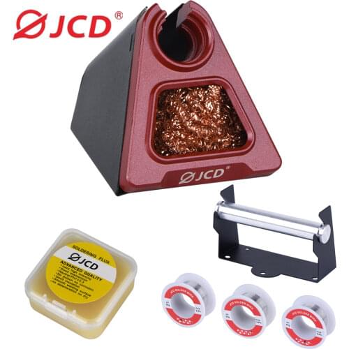 JCD 820 Aluminum Alloy Electric Soldering Iron Stand Holder with Welding Cleaning copper ball solder wire RMA flux
