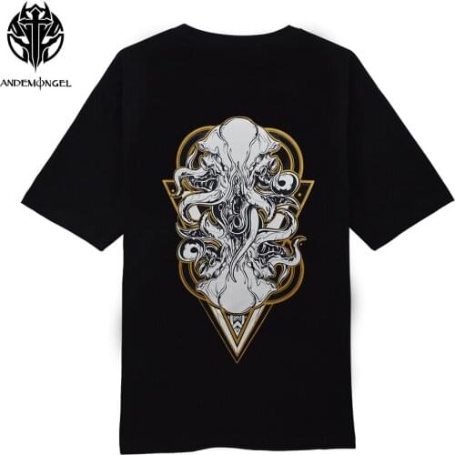 ANDEMONGEL Cthulhu Mythos Great Cthulhu T-Shirt Hip Hop Streetwear Oversize Summer High Street Men Women Unisex Cotton Tees