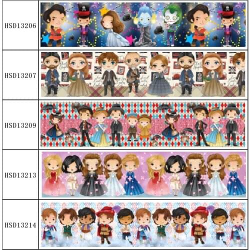 HuangTao 22MM 25MM 38MM 50MM 75mm Printed Pattern on Grosgrain Ribbon for diy ribbon