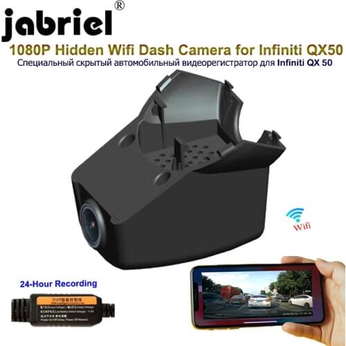 Jabriel 1080P Hidden Wifi Dash cam car dvr car camera 24 hour recoder rear camera for Infiniti qx50 qx70 2019 2020 android ios