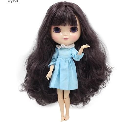 ICY DBS DOLL Small Breast Joint Body Azone Body Dark Purple Hair 1/6 Toy 30cm