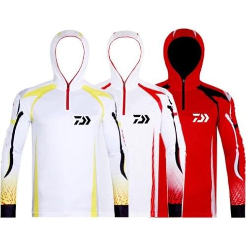 Summer Outdoor Sports Sunscreen Mens Fishing Shirt Quick Dry Breathable Fishing Jacket Hooded Coat Plus Size Fishing Jerseys
